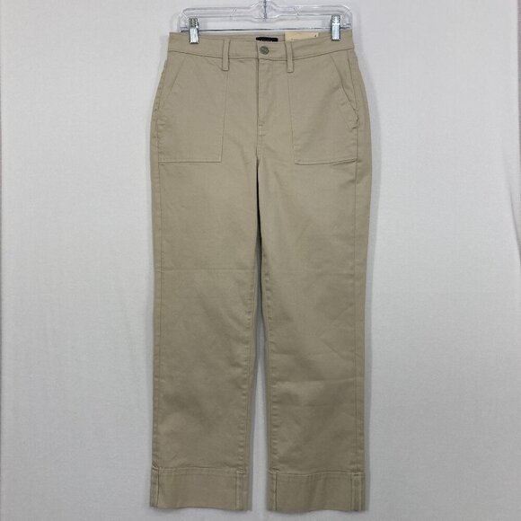 New NYDJ size 4 Cream Tan Relaxed Straight Leg Jeans - Picture 1 of 11